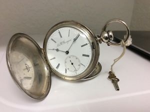 A&U Bourquin Rare 1800's Fine Silver Key Turn Compensated Balance Pocket Watch