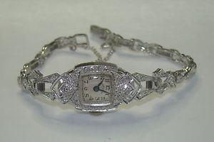 Vintage 1940's Hamilton Platinum & 1.13tcw Diamond Lady's Cocktail Dress Watch