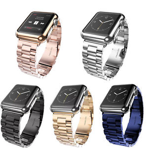 Stainless Steel Clasp Wrist Watch Bracelet Strap for Apple Watch Band Series 1&2
