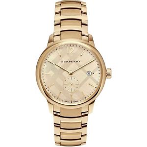 Burberry BU10006 Mens Gold Dial Quartz Watch with Stainless Steel Strap