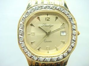 14k yellow gold diamond watch Prestige for Men