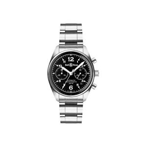 BELL & ROSS MEN'S VINTAGE 126 STEEL BRACELET AUTOMATIC WATCH BRV126BLACK