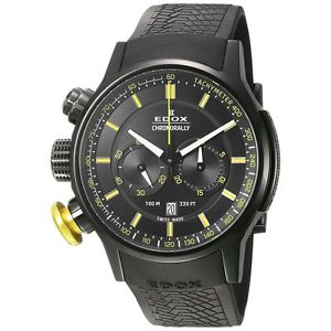 Edox Men's 'Chronorally' Swiss Quartz Stainless Steel and Rubber Sport Watch, Co