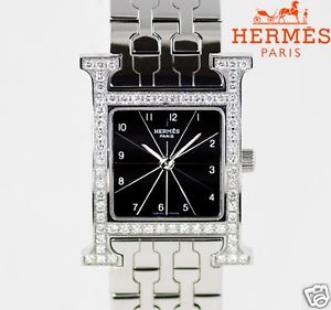 Auth HERMES H Watch HH1.230 SS Diamond Quartz Women's watch
