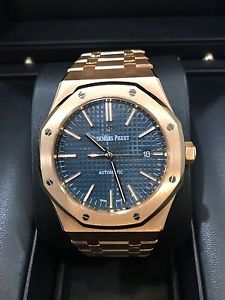 Audemars Piguet Royal Oak  -  Rose Gold / Blue Face 15400OR.OO.1220OR.03