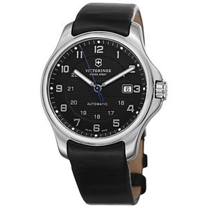 Victorinox Swiss Army Officer's Men's Black Dial Black Leather Strap Automatic W