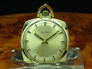 ZENTRA 14kt 585 GOLD OPEN FACE TASCHENUHR / ANHÄNGEUHR / KALIBER PUW 560