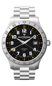 Catorex Men's 128.1.8164.321/BM Voyager 3 Yellow Luminous Stainless Steel Watch