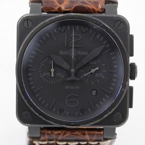 Pre-Owned Bell & Ross Phantom SS/Leather Black Dial  Men's AT Watch BR03-94, MR