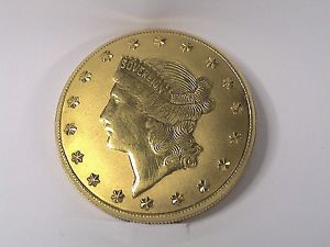 18k gold Benrus coin watch, 1950's-35.56mm dia. 26.6dwt total weight.