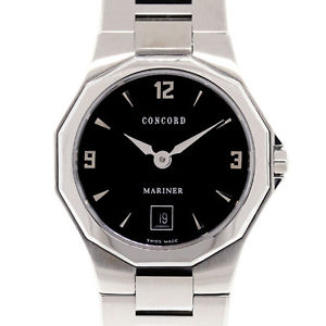 Concord Mariner Stainless Steel Black Dial Ladies Watch