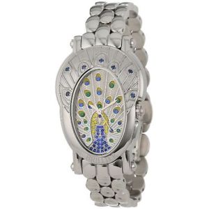 Brillier Women's 18-11 Royal Plume Peacock Inspired Swiss Genuine Blue Watch