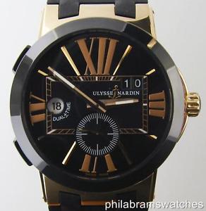 Ulysse Nardin Executive Dual Time 246-00-3/42 18k Rose Gold & Rubber B&P