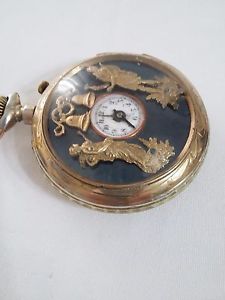VINTAGE ROSKOPF LARGE POCKET 57MM 1/4 HOUR, REPEATER GOLD FILLED