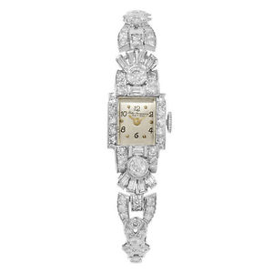 Jules Jurgensen 3.5 Cts et Diamants Platine 950 &14K Or Blanc Montre Femmes