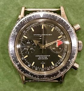 Vintage Nivada Grenchen Chronomaster Aviator Valjoux 23
