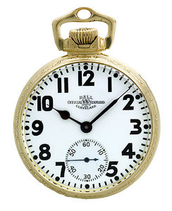 Rare 23-Jewel Ball Elinvar Railroad Pocket Watch CA1941