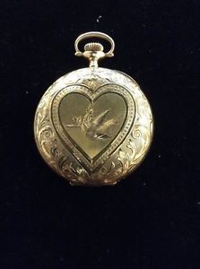 14k Solid Illinois Grade 806 Model 9 Railroad Watch Beautifully Engraved Sparrow