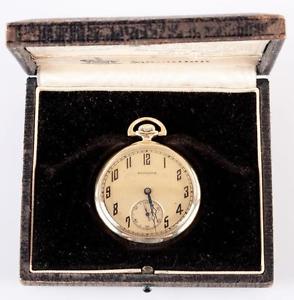 Vintage 1920's 14k Yellow Gold Hamilton Pocket Watch W/ Original Box & Papers