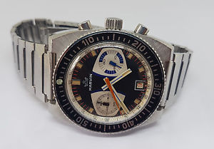 VERY RARE VINTAGE MARVIN CHRONOGRAPH DIVER SPORT DIAL DATE AT 6 MAN'S WATCH
