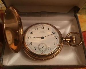 19th Century Waltham 14kt Gold Pocket Watch, Running Overall weight 3 Ounces