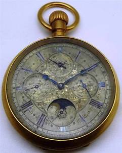 Chinese Qing Dynasty 7 Complications Calendar Moonphase enamel watch c1900.78mm!