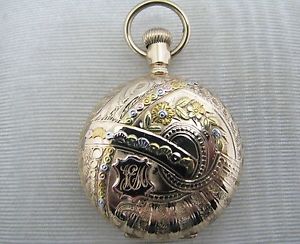 Beautiful Vintage 14k Tri Color Gold Ladies Waltham Pocket/ Pendant Watch