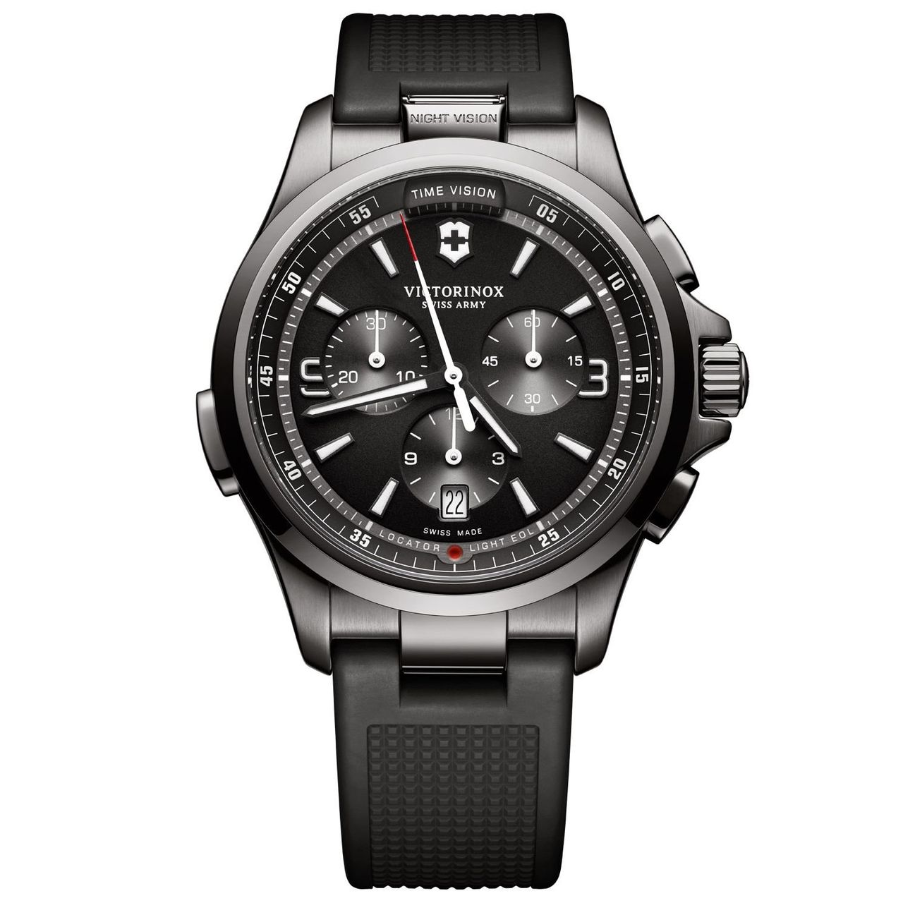 Victorinox Swiss Army Night Vision Chronograph 241731 Black/Black Rubber Analog