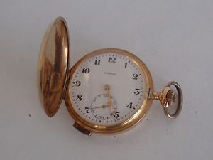 14K CARAT SOLID GOLD FULL HUNTER SWISS QUARTER REPEATER WATCH REPETITION WORKS