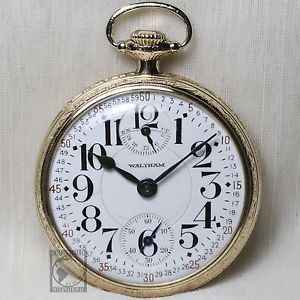 14k Gold 1923 Waltham 23 Jewel Vanguard RAILROAD Grade Pocket Watch Up/Down Dial