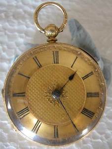 U.K FINE DECORATED 18K YELLOW GOLD MENS POCKET WATCH PRODUCED BY S & R 1864