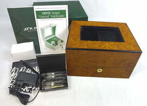 Orbita Sempre Hand-wound Universal Watch Winder Burl Wood w/Moon Phase Collet ++