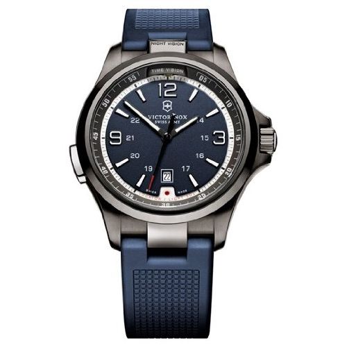 Victorinox Swiss Army Blue Dial Stainless Steel Rubber Quartz Men's Watch 249069