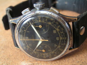 Vint. German Military URANIA (A.Huber - Munich) Chronograph Venus 175 Early WW2