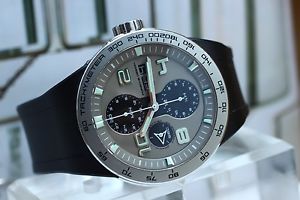 Porsche Design Flat Six P'6340 Stainless Steel Rubber Strap Chronograph DayDate