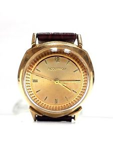 Vintage Bulova Accutron Watch, 14k Solid Yellow Gold, New Service