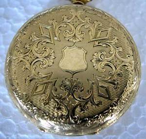 BIG 18K YELLOW GOLD POCKET WATCH PRODUCED BY R.STEWART 1873