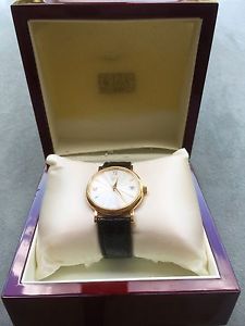 Magnificent and Rare 18K Gold CROSS WRIST WATCH-Automatic w/Date-Crocodile Band