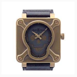 Auth Bell&Ross BR01 Skull Bronze Men's Automatic bronze&Leather 193919