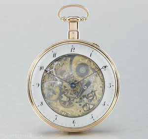 Very fine huge Skeletonized 18k Carillion ¼ Repeater pocket watch France 1790