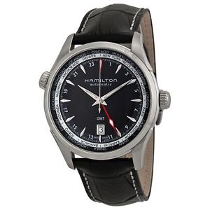 Hamilton H32695731 Mens Black Dial Analog Automatic Watch with Leather Strap