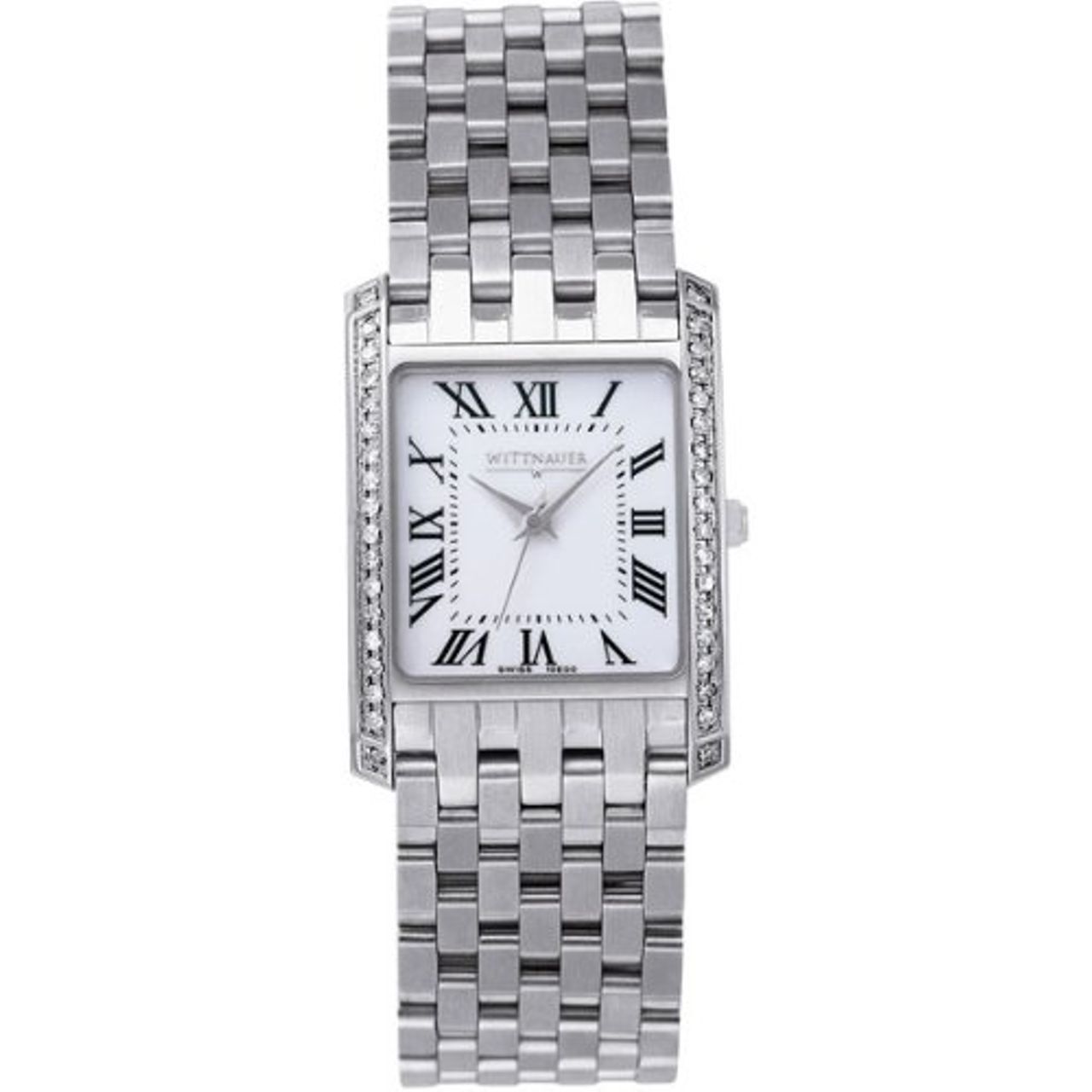 Wittnauer Mens Stainless Steel Watch with Diamond Bezel 10E00