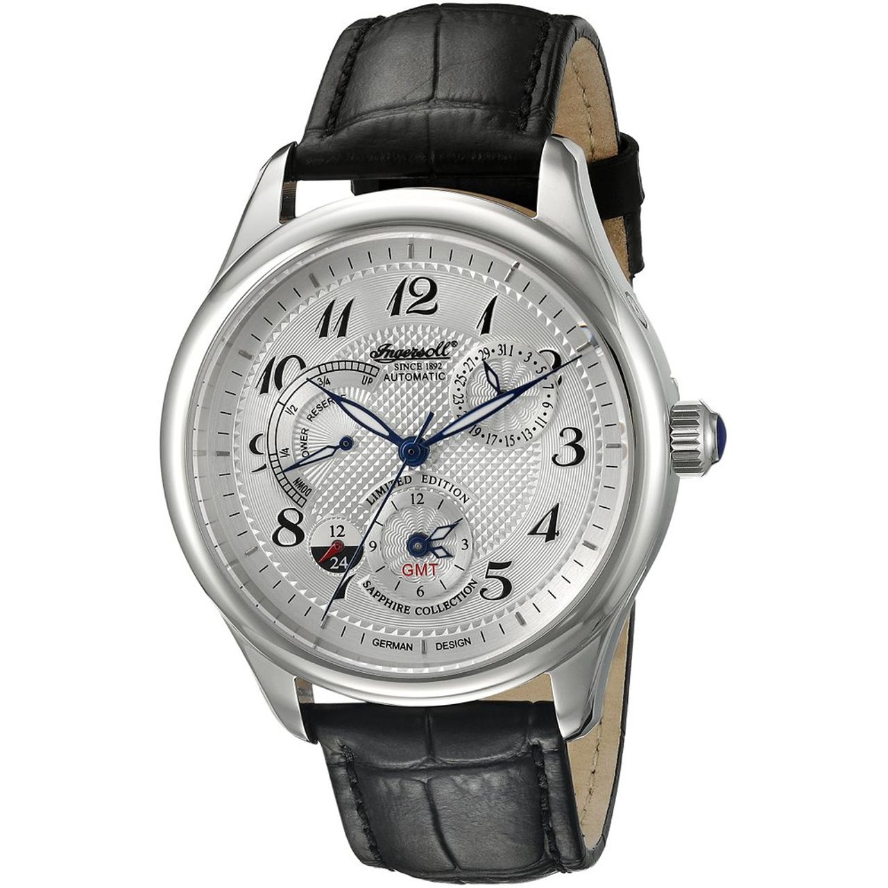 Ingersoll IN8410WH Mens White Dial Analog Automatic Watch with Leather Strap