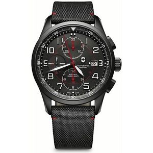 Victorinox 241721 Mens Black Dial Analog Quartz Watch with Canvas Strap
