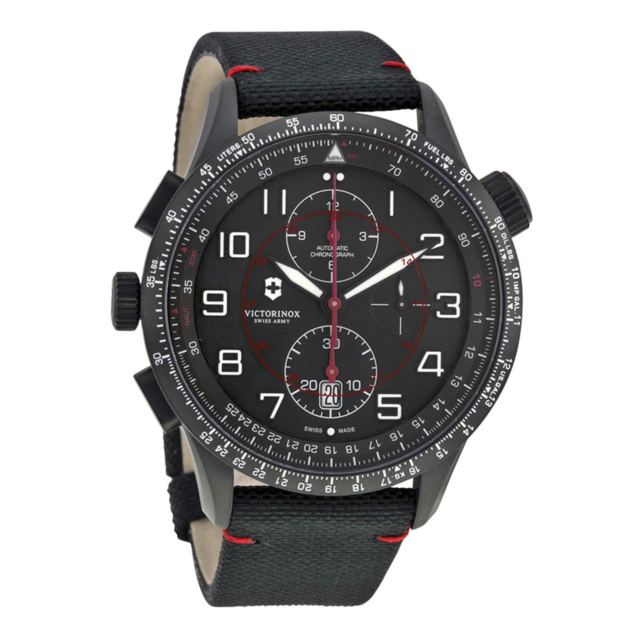 Victorinox 241716 Mens Black Dial Analog Automatic Watch with Nylon Strap