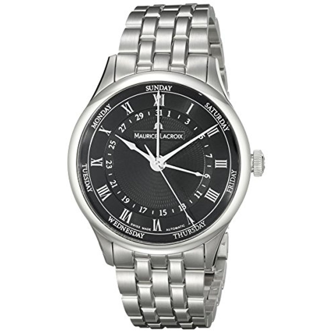 Maurice Lacroix MP6507-SS002310 Mens Black Dial Analog Automatic Watch