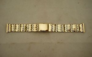 Vintage Solid 18k 750 Yellow Gold expandable link watch bracelet w/18mm endlink