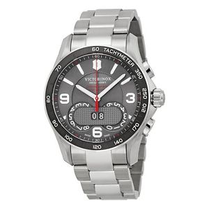 Victorinox 241618 Mens Grey Dial Analog Quartz Watch with Stainless Steel Strap