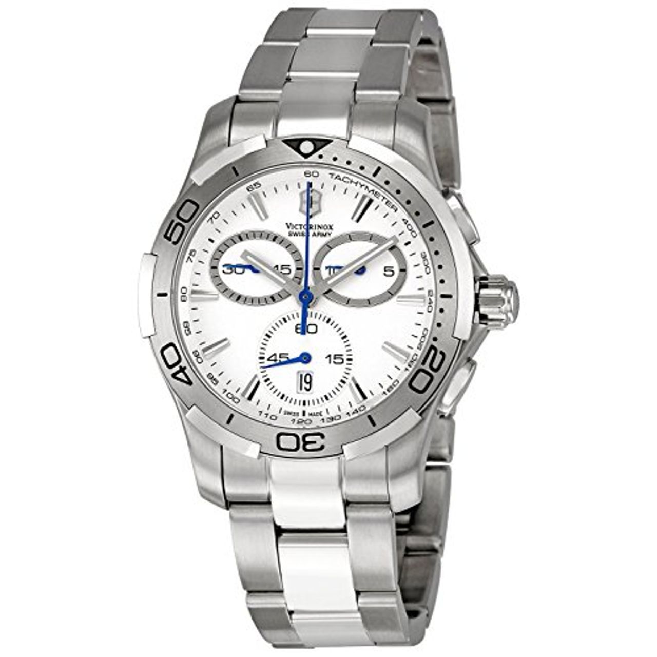Victorinox 241303 Mens White Dial Quartz Watch with Stainless Steel Strap