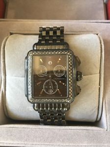 MICHELE DECO MWW06A000679 BLACK DIAMOND CHRONOGRAPH QUARTZ WATCH
